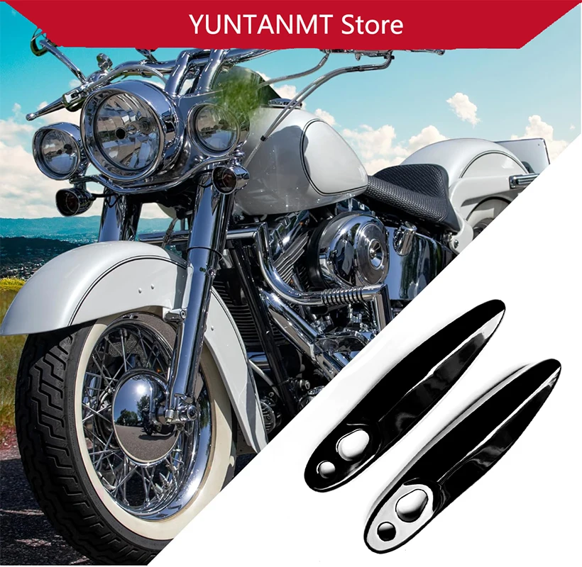 Turn Signal Extension Holder Bracket for Harley Softail 2000-2020/Rear License Plate Relocation Kit/Aluminum/1 Set Gloss black