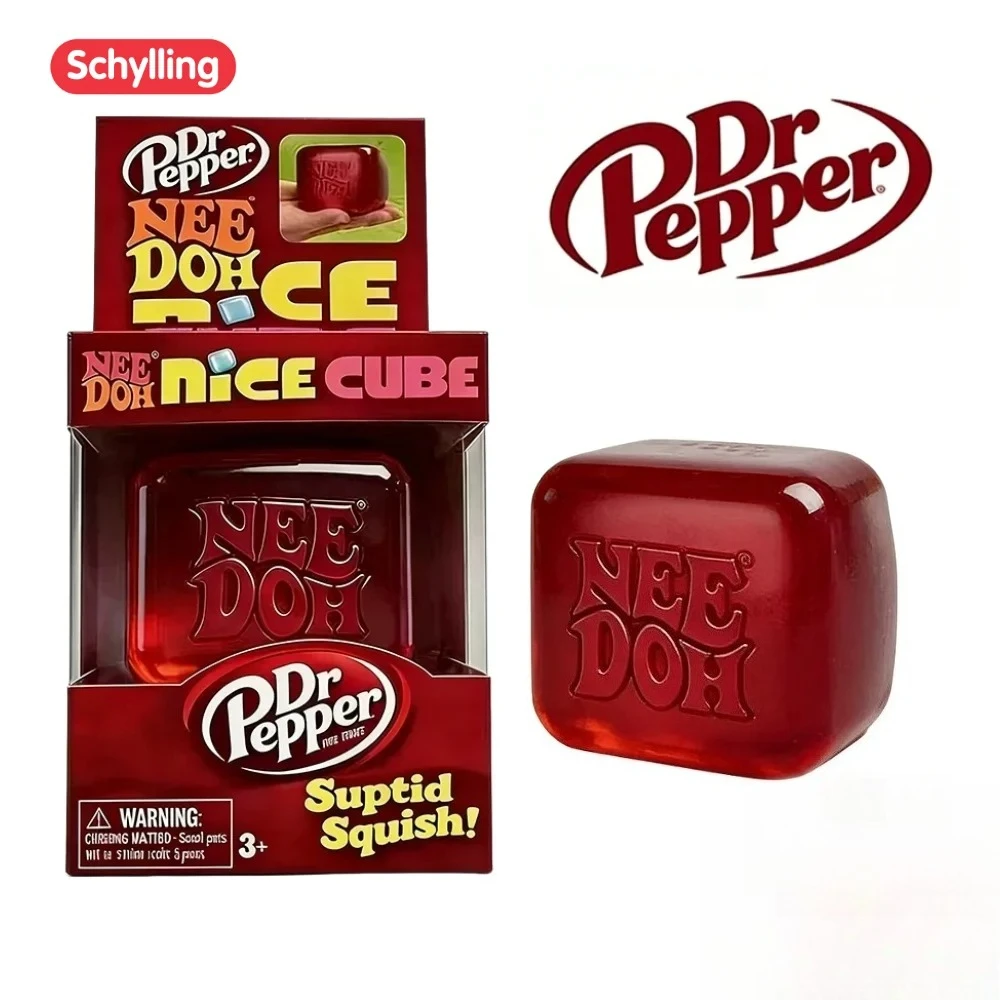 

NeeDoh x Dr Pepper Nice Cube Squishy Soft Squeeze Fidget Cube Stress Relief Anxiety Relief Sensory Toy for Gift and Adults