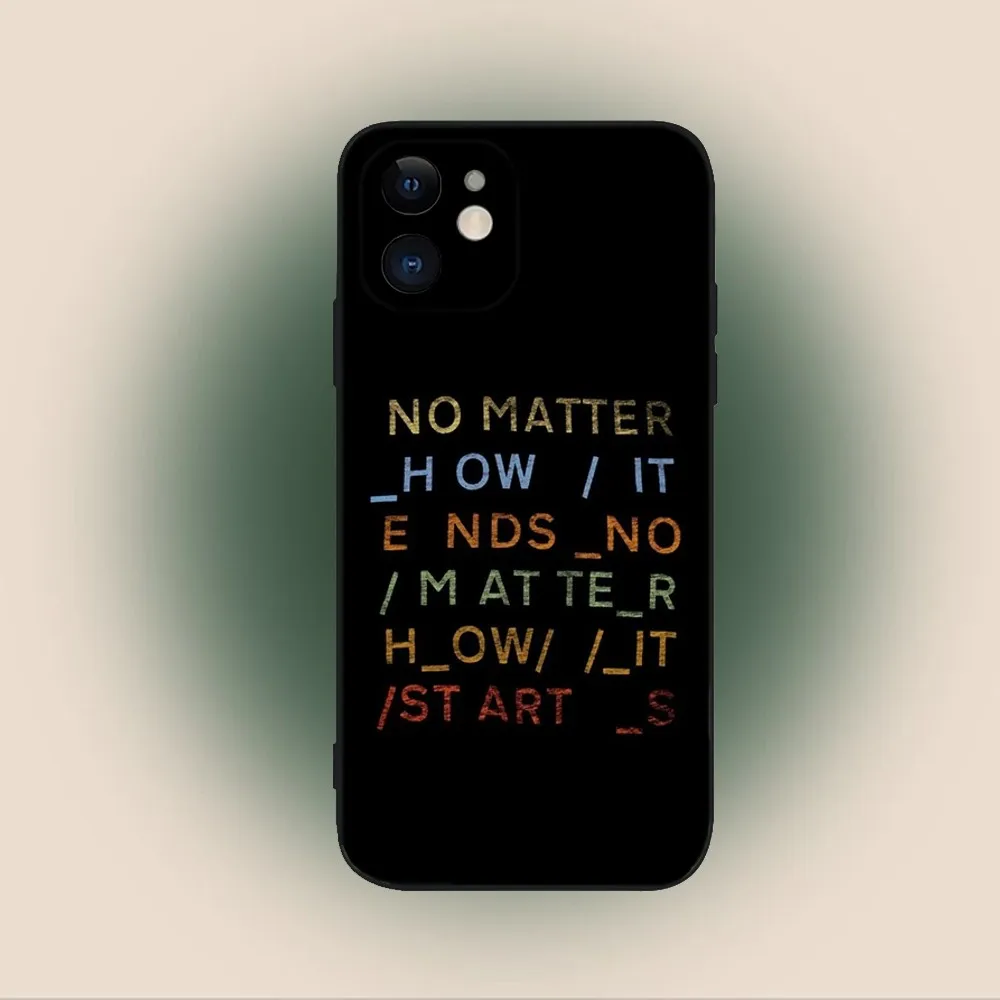R-Radiohead Band Rainbow Phone Case For iPhone 15,14,13,12,11,Plus,Pro Max,XS,X,XR,SE,Mini,8,7 Soft Silicone Black Cover