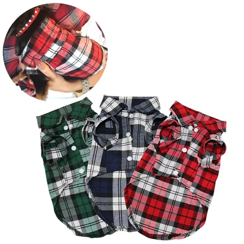 Plaid Dog Clothes Summer Dog Shirts for Small Medium Dogs Pet Clothing Yorkies Chihuahua Clothes Best Sale 11by22S1