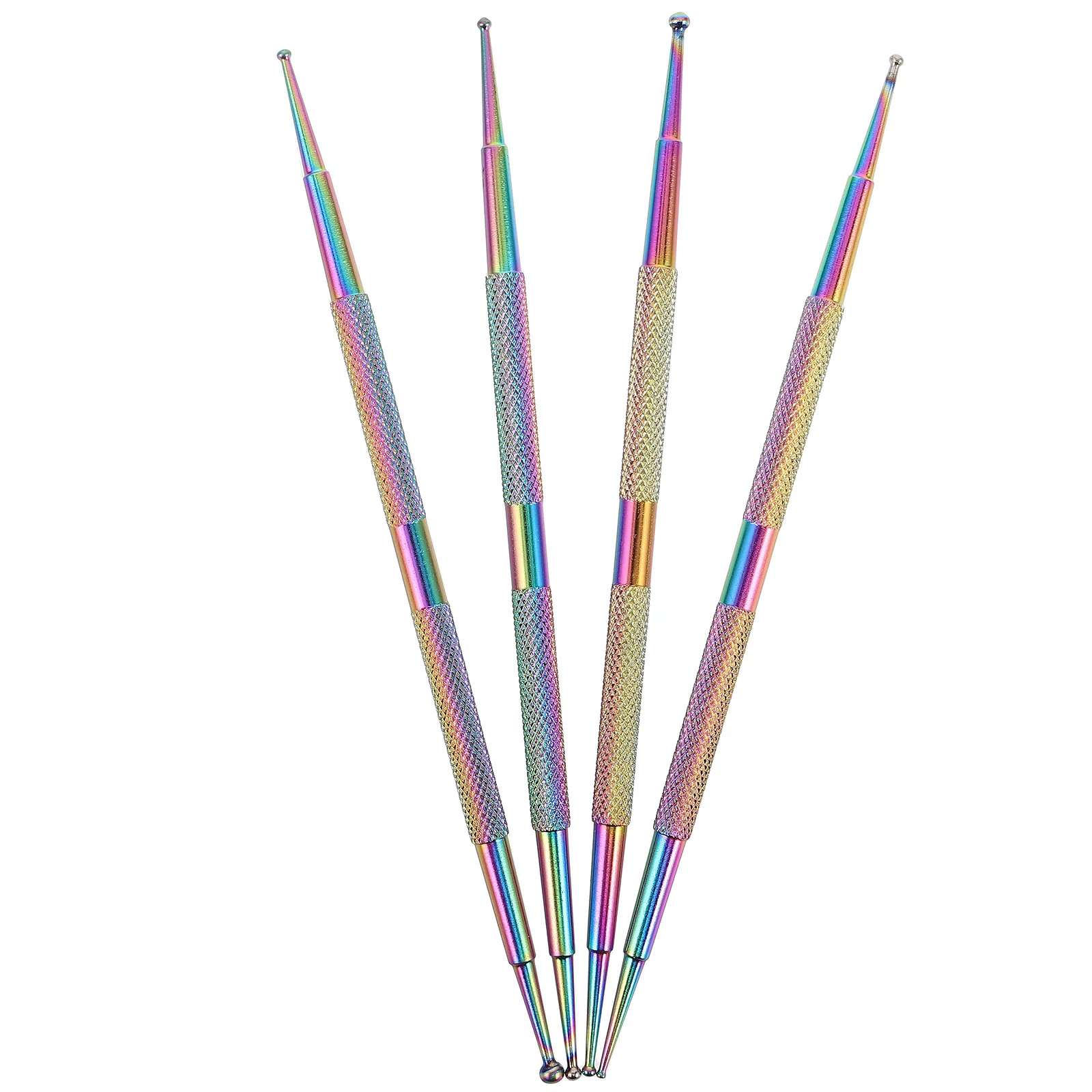 

4Pcs Metal Rhinestone Applicator Tool Kit Dual Ended for Nail Art Fingernails Toenails Easy Use Creative Designs