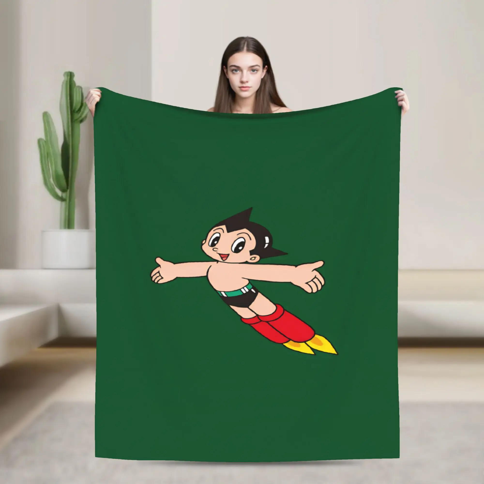 Soft Blankets Decorative Astro Cartoon Boy Throw Blanket  Flannel Bedspread For Couch Bed Funny Sofa Bed Cover