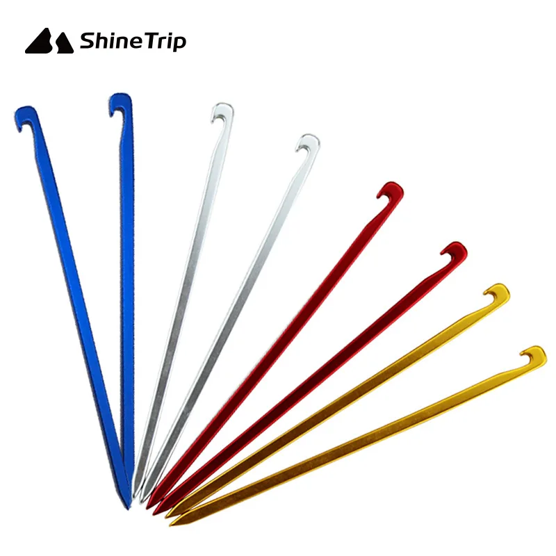 Shine Trip High Strength Tent Nails, Aluminum Alloy Square Ground Peg, Tent Accessories, Square Ground Stake