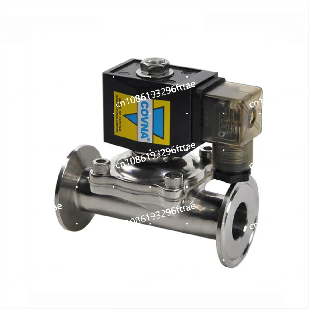 316 Stainless Steel Food Grade Solenoid Valve for Milk COVNA 1 inch 24VDC Normally Closed Tri Clamp Sanitary