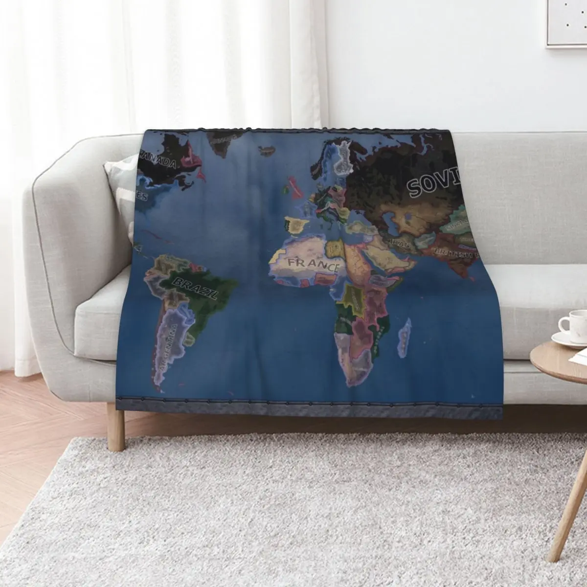 

Hearts of Iron 4 Map Throw Blanket Lightweight Cozy Blanket for Bed Sofa