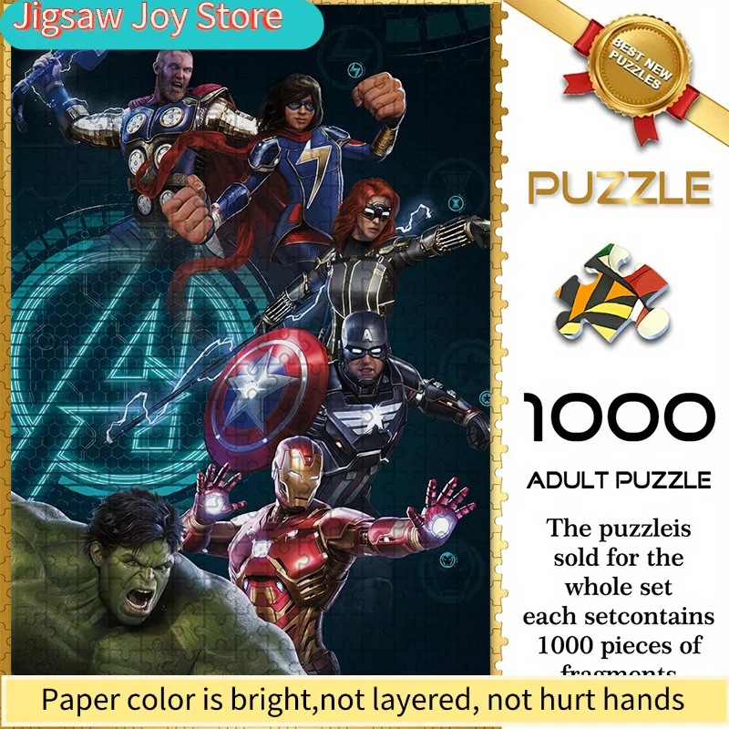 

Бесшовные пазлы на тему Marvel Z11.1-84, изображающие технологичную битвенную сцену с героями Мстителей — прочные, толстые пазлы, P