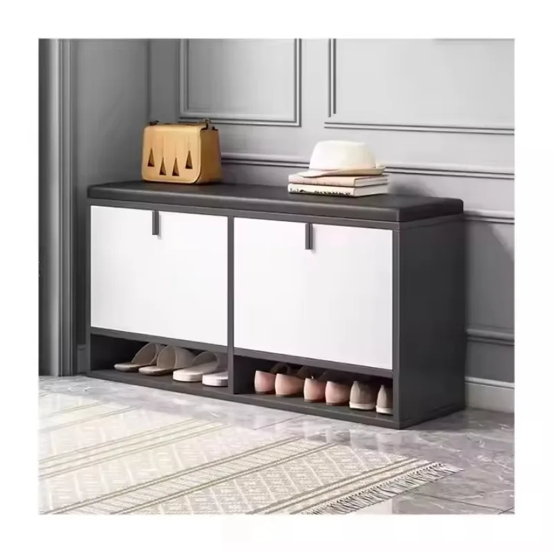 Modern Durable MDF Shoe Rack Footstool Cushion Space-Saving Foldable Home Hospital Hotel Use