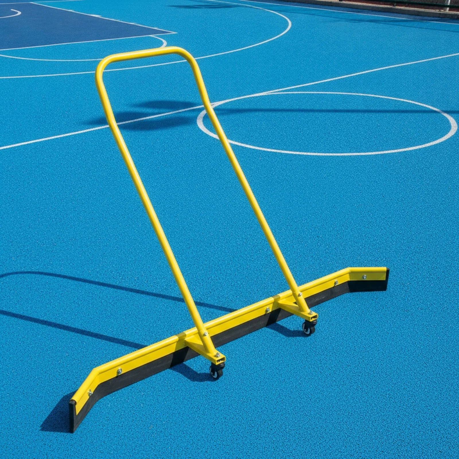 Floor Water Squeegee with Wheels Rolling Push Squeegee with Caster Wheels Wheeled Floor Scraper Heavy Duty Cleaning Tool