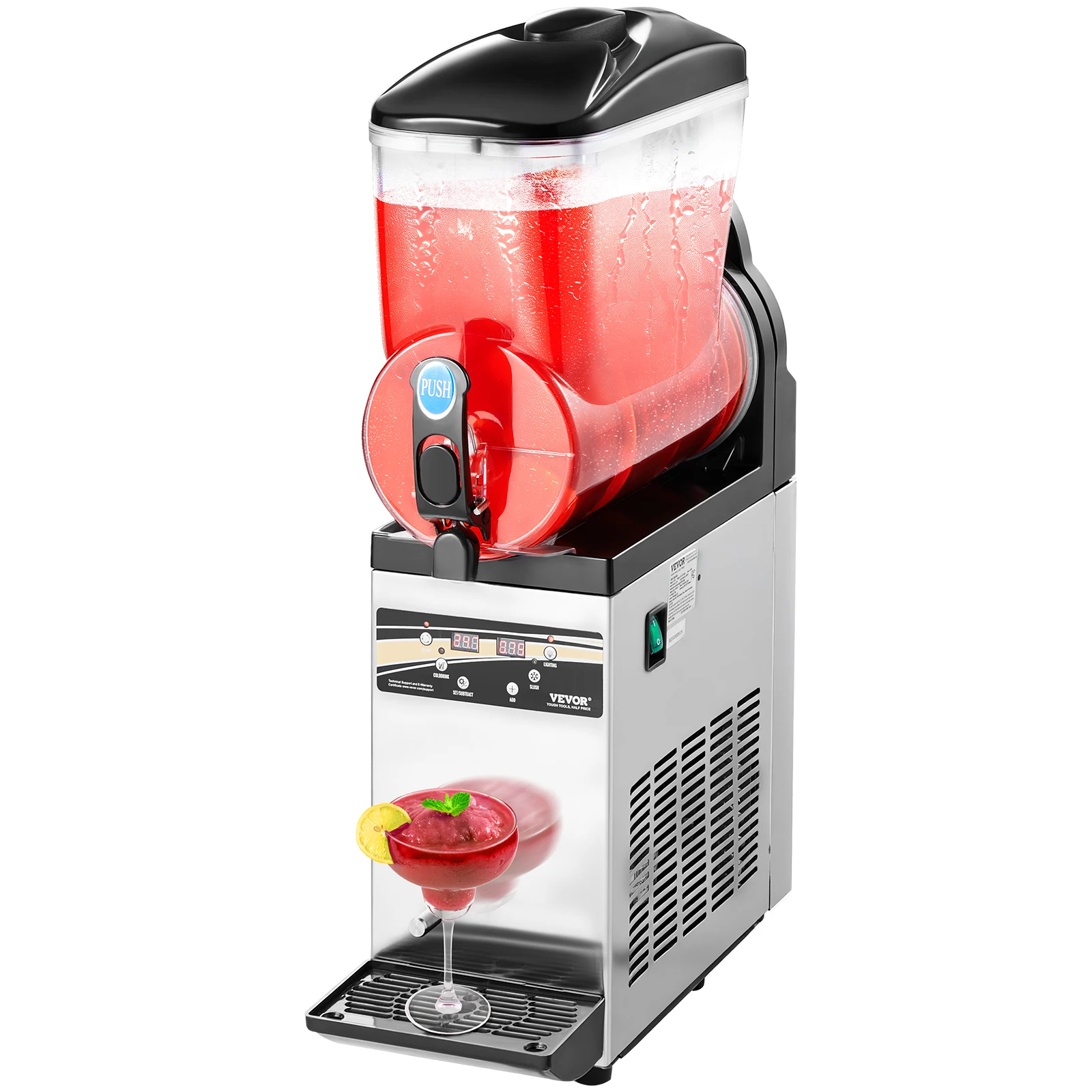 Succebuy-máquina comercial de bebidas congeladas de 15L, máquina granizada de un solo tanque, máquina para hacer granizados para fiestas en casa, restaurantes, cafeterías y bares