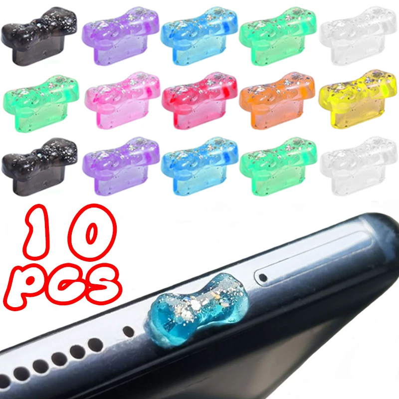 10/1Pcs Type-C Dust Plugs Mini Plastic Bow DustPlug Phone Charging Port Protector Caps for Samsung Xiaomi Huawei Anti-Dust Plug