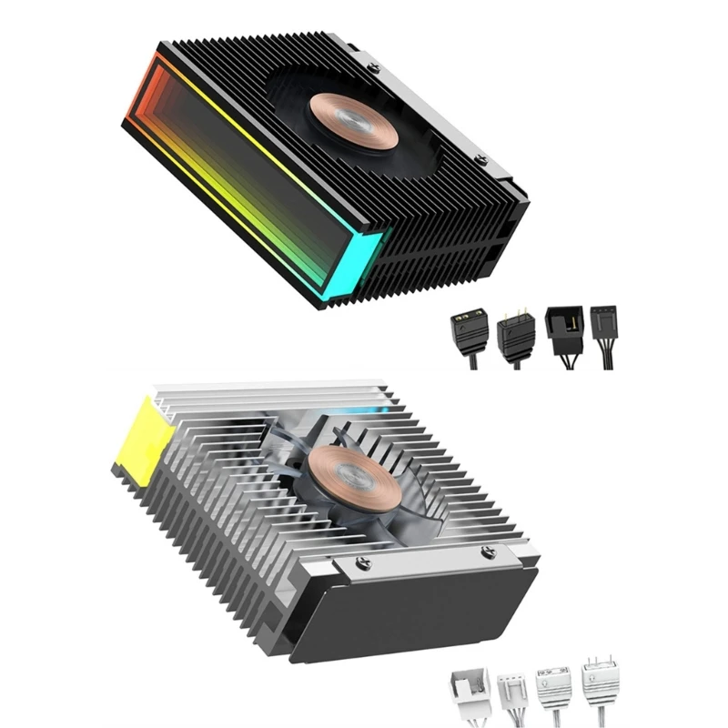 

ARGB M.2 Heatsink SSD Coolers with ARGB Light Thermal Pad for 2280 M.2 SSD Radiator SSD Coolers Pad Radiator Cooling Fan