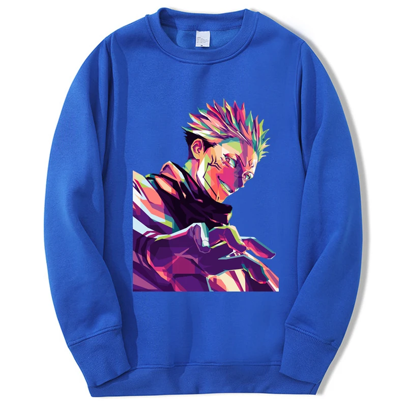 Hot Anime Sweatshirts Jujutsu Kaisen Hoodies Print Itadori Yuji Graphic Sportswear O-Neck Casual Streetwear Men Women Sudaderas