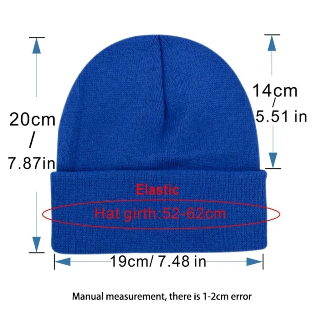 Custom Embroidered baseball bat Personalized Your numbers Unisex Beanies Knitted hats Winter thick caps Men Women Caps Bonnet 