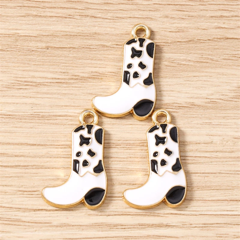 10 Stück niedliche Emaille-Stiefel-Anhänger für die Schmuckherstellung, Ohrringe, Halsketten, Armbänder, DIY, handgefertigtes Kunsthandwerk, Zubehör – Detail 7