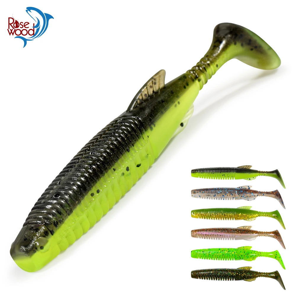 Palisander Weicher Angelköder Swimbait 6 cm 7,5 cm TPR Schwimmpaddel T-Schwanz Angelköder Künstlicher Köder Gummi Fisch Shad Tackle