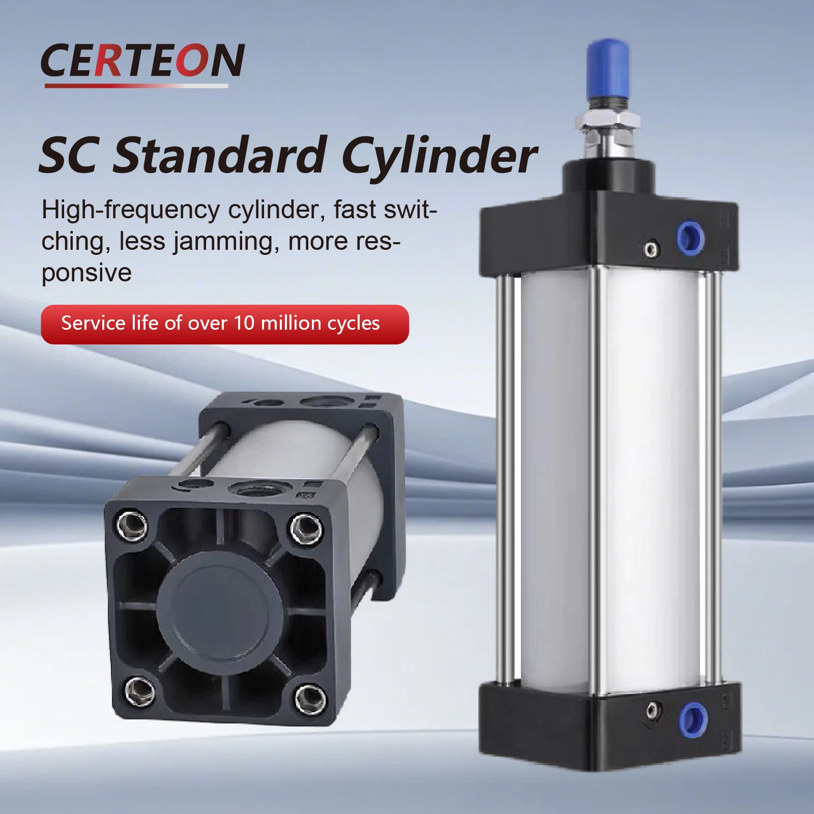Double-acting Compact Cylinder, SC40 Cylinder Magnetic, 25-350mm Stroke, Aluminum Alloy Cylinder