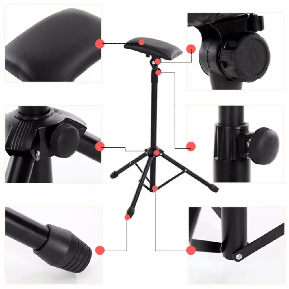 Portable Iron Tattoo Arm Leg Rest Stand Fully Adjustable Stool Chair, for Tattoo Studio Work Supply Bed 65-125cm Height Use