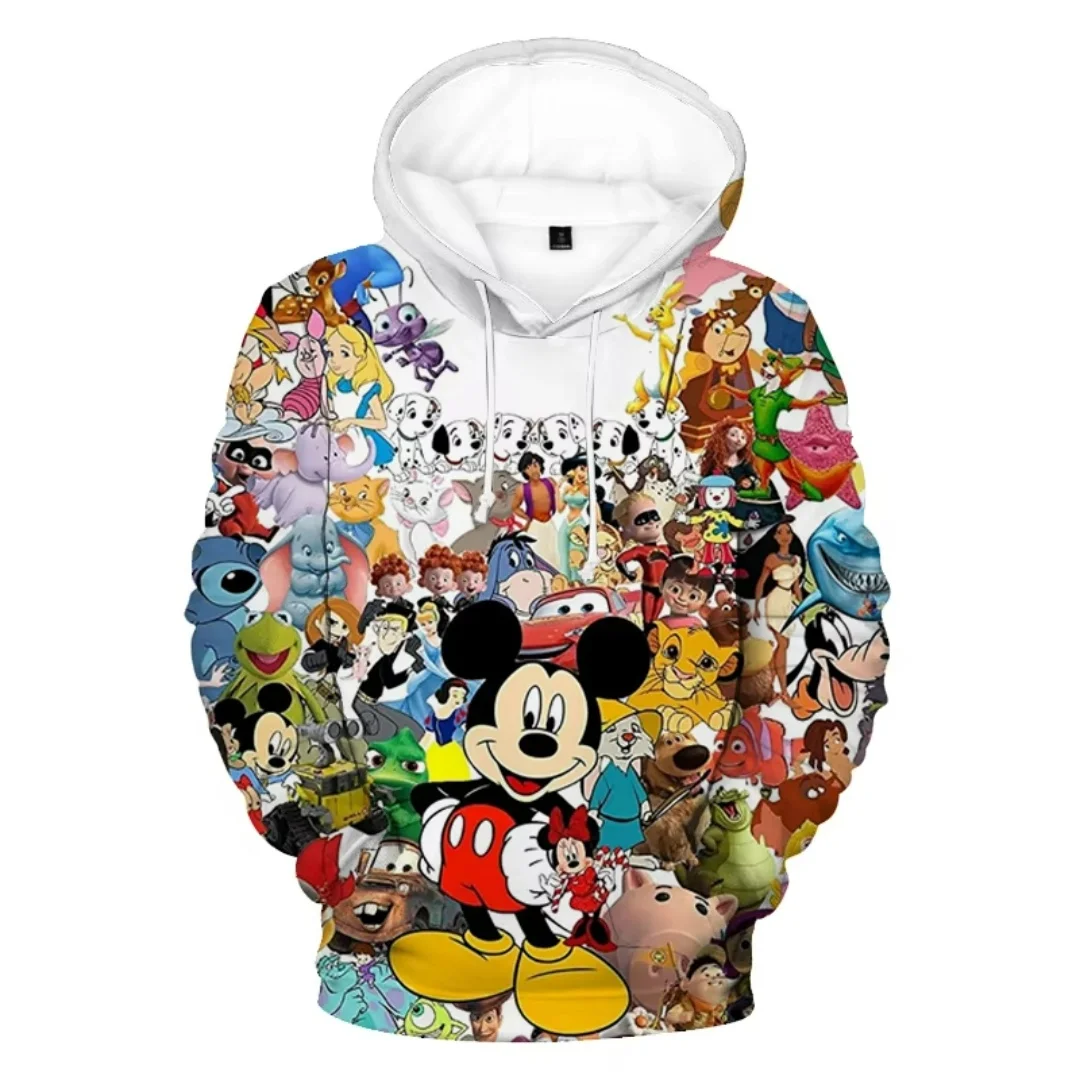 Sudadera con capucha oficial de dibujos animados de Mickey Mouse de Disney, sudadera con capucha de algodón puro para primavera y otoño, sudadera con capucha Y2K para hombre y mujer