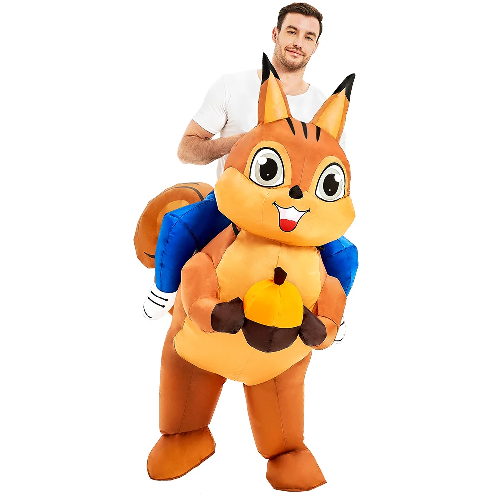 Adult Squirrels Inflatable Costume Funny Cute Inflatable Suit for Men Women Halloween Carnival Animals Cosplay Anime Costumes