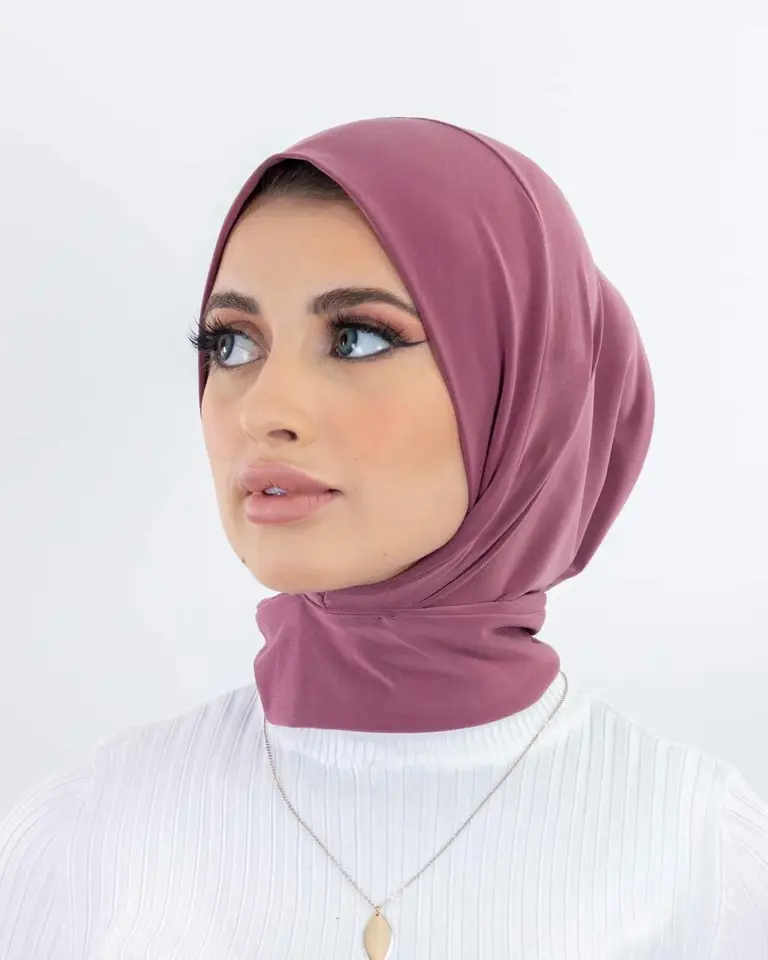 حجاب داخلي جاهز للارتداء بتغطية كاملة، وشاح جيرسي عالي الجودة مع أزرار خلفية، قبعات توربان للنساء المسلمات - 3