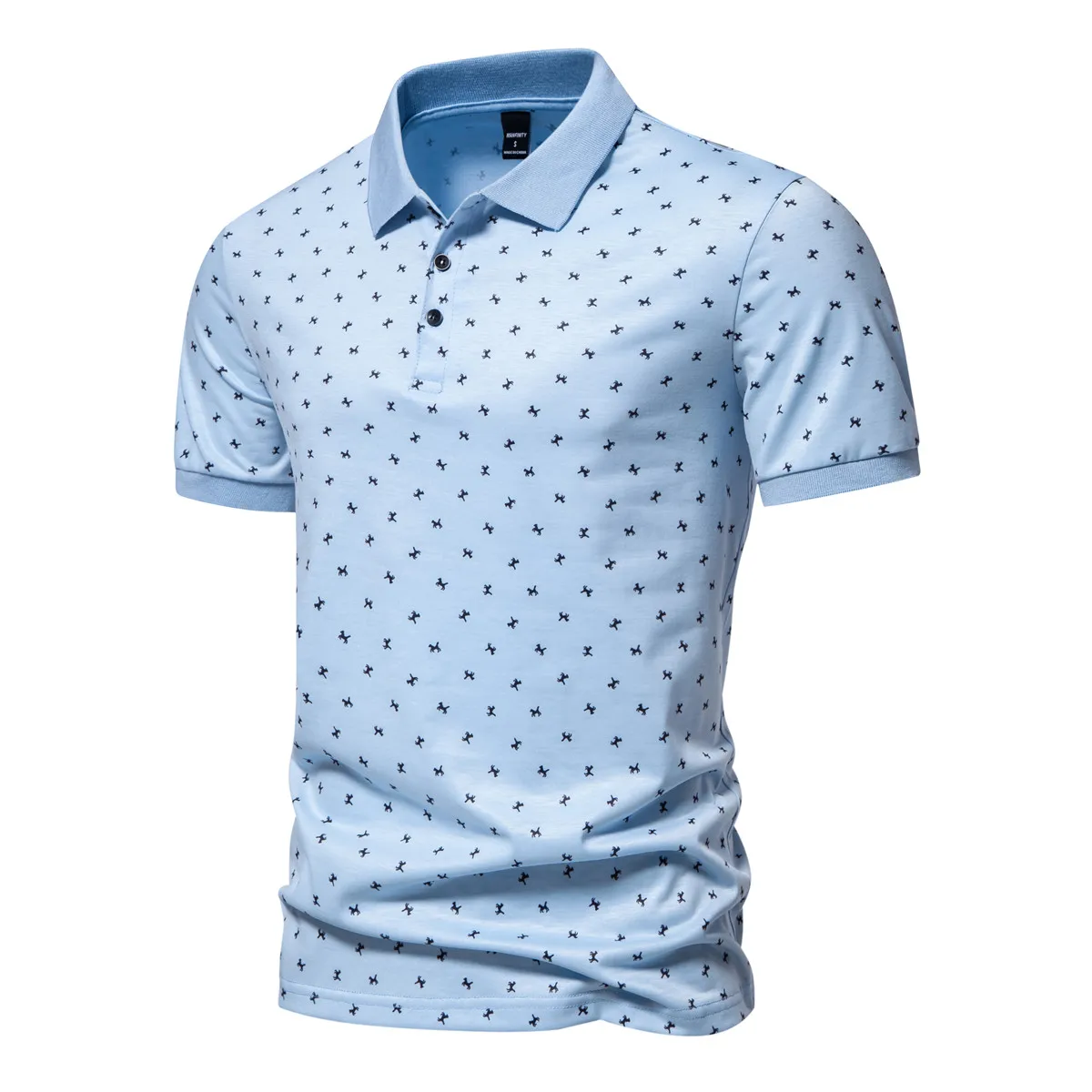 Funny Dog Print Polo Shirts for Men Korean Tops Summer Business Social Polo Homme Camisetas Masculino Mens Breathable Golf Wear