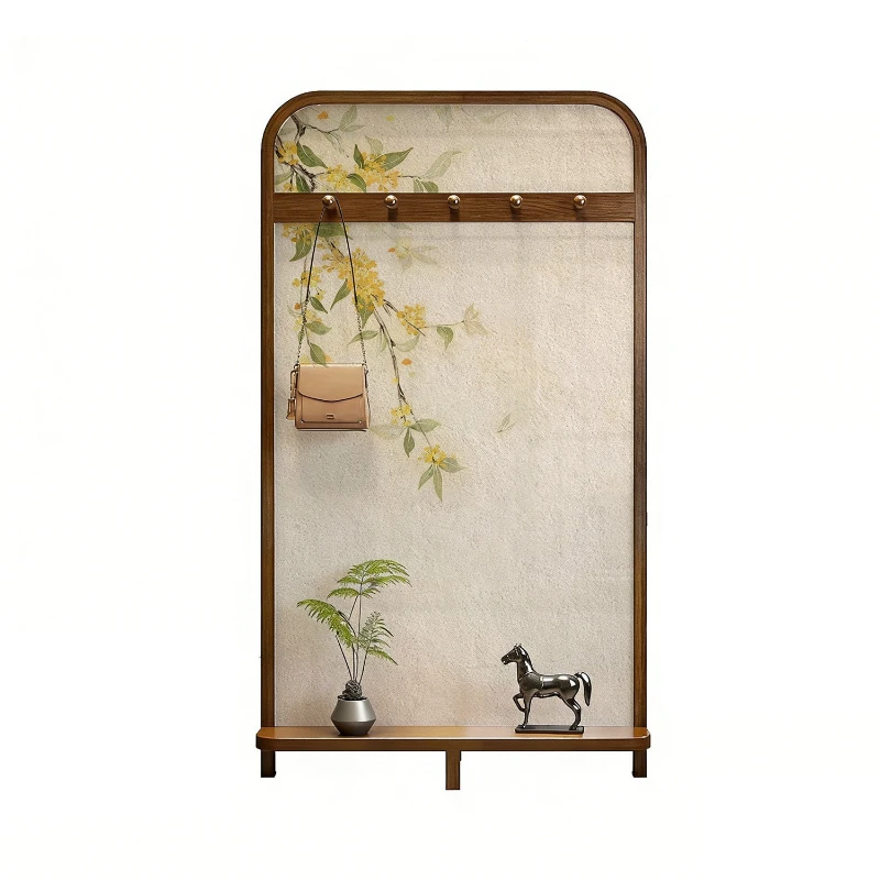 

Mobile partition screen blocks the sofa, solid wood entrance in the living room, entrance hall, Chinese Song Dynasty esthetics,