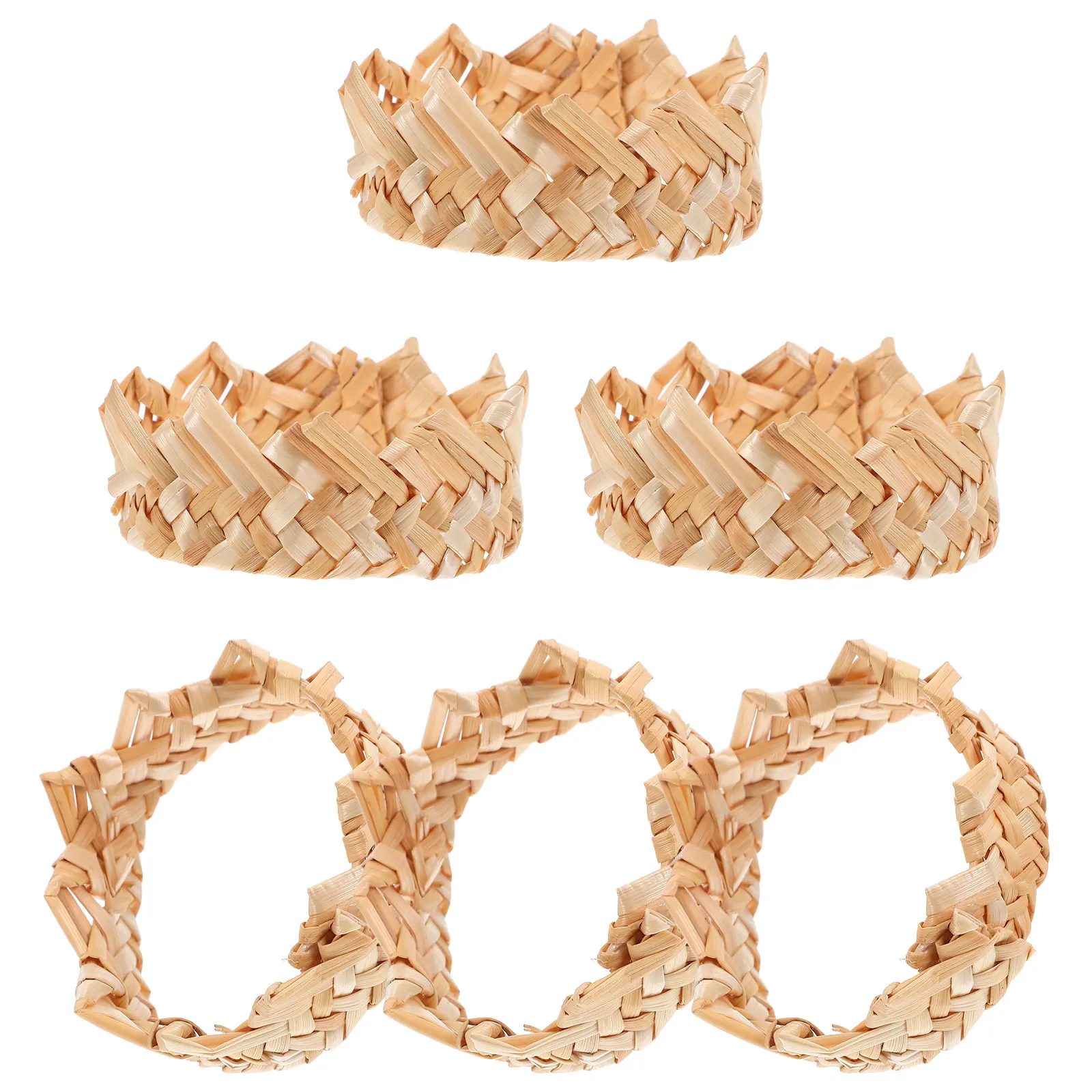 

6pcs 6 Pack Straw Napkin Rings Rustic Decorative Table Setting Dinner Party Serviette Holder Kitchen Bar Accessories