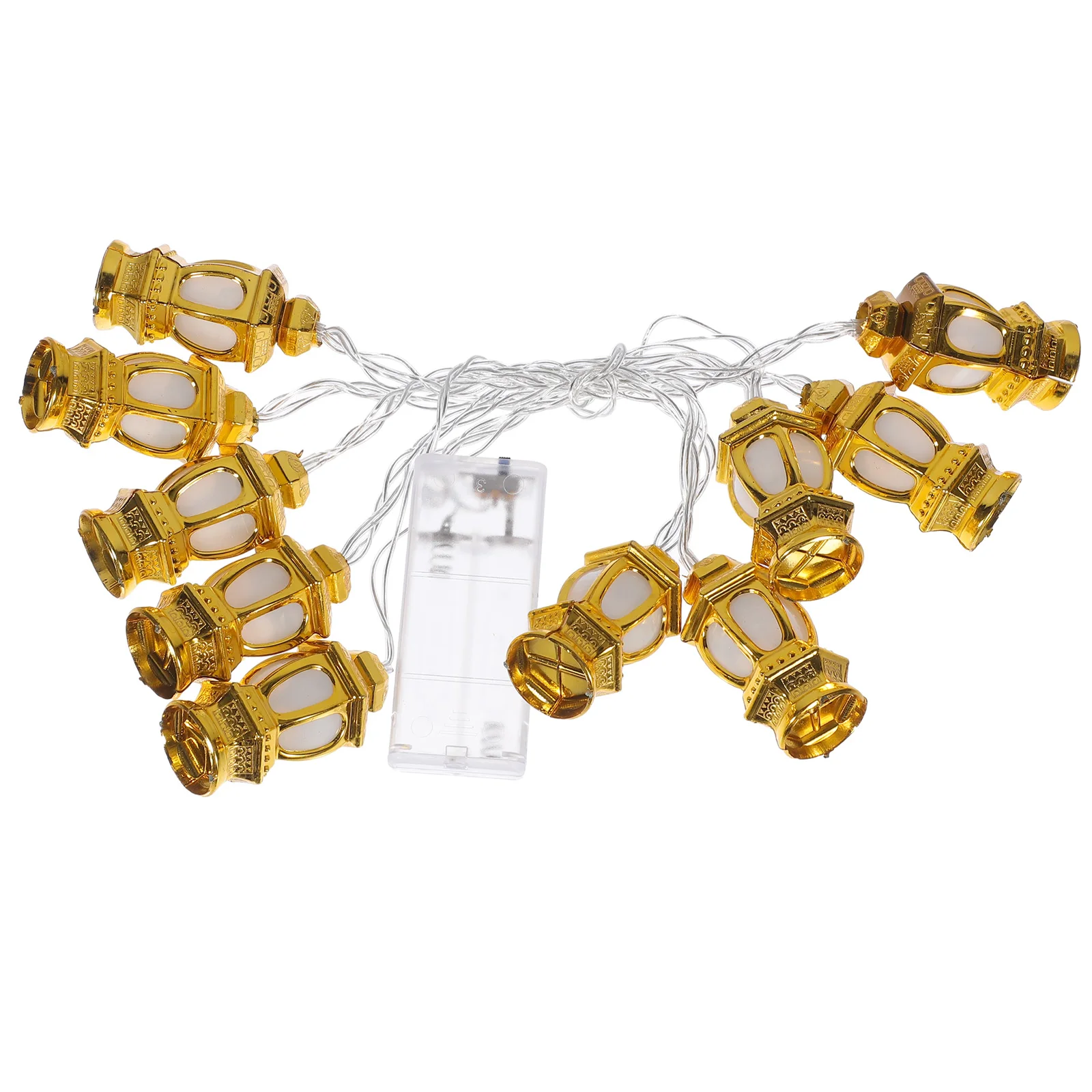 

1pc LED String Lamp Light Muslim Eid Decorative Lamp Hanging Light Party Supplies without (Golden 1.65m 10 Lights)