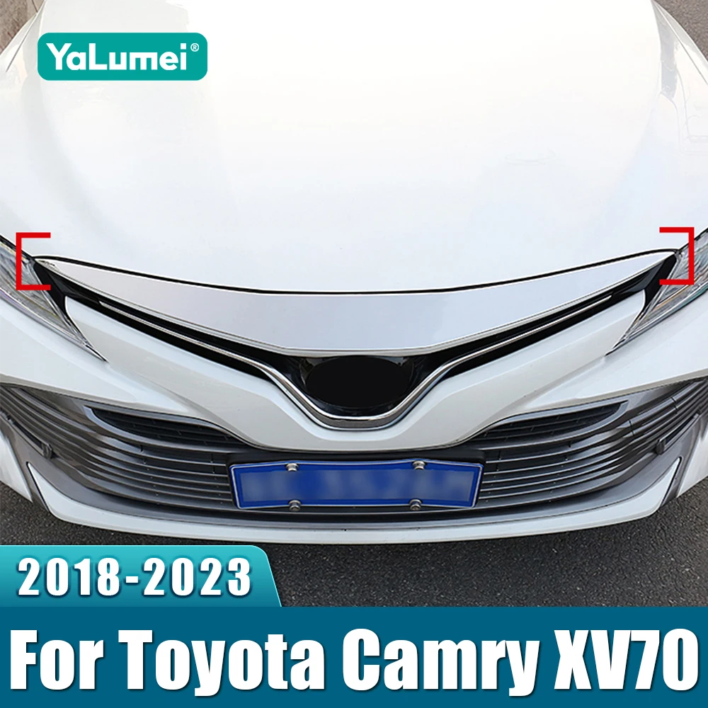 

For Toyota Camry XV70 LE XLE 2018 2019 2020 2021 2022 2023 Car Front Hood Bonnet Grill Grille Bumper Lip Molding Mesh Trim Cover