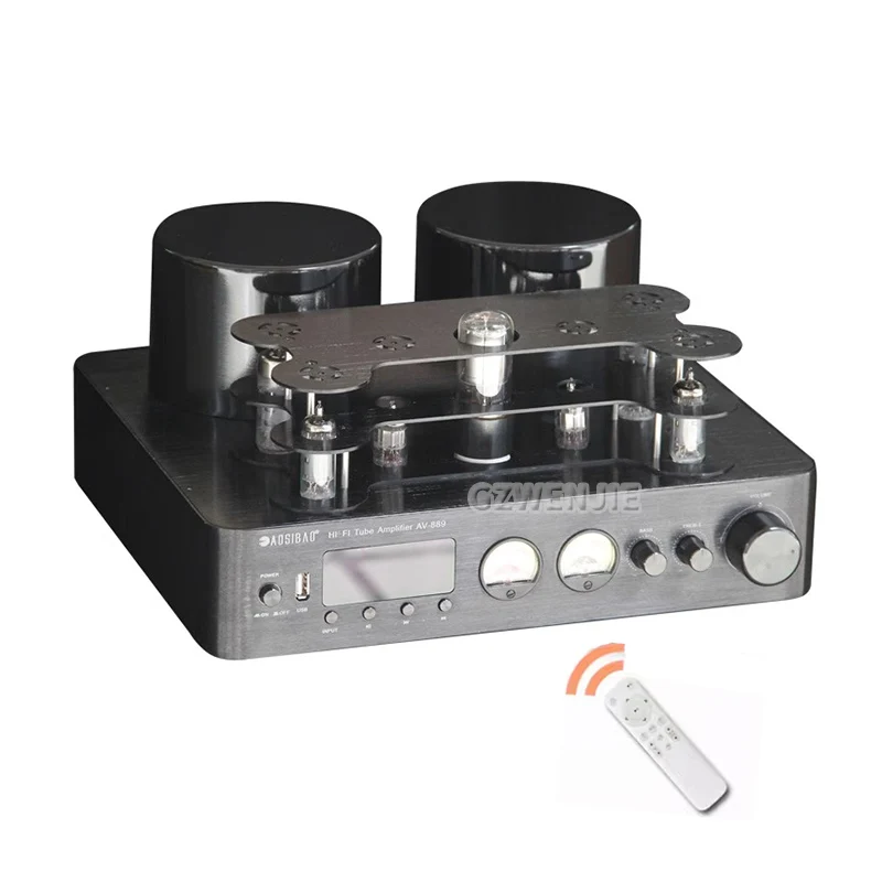 HiFi Hybird Stereo Valve Tube Amplifier Bluetooth 5.0 Audio Receiver COAX / OPT Power Amp USB Player Audio Processor