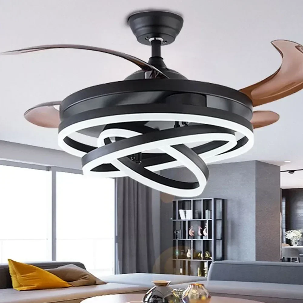 

New Living Room Invisible Nordic Ceiling Fan Light Dining Room Bedroom Home Simple Modern Led Fan Light Ceiling Fan Light