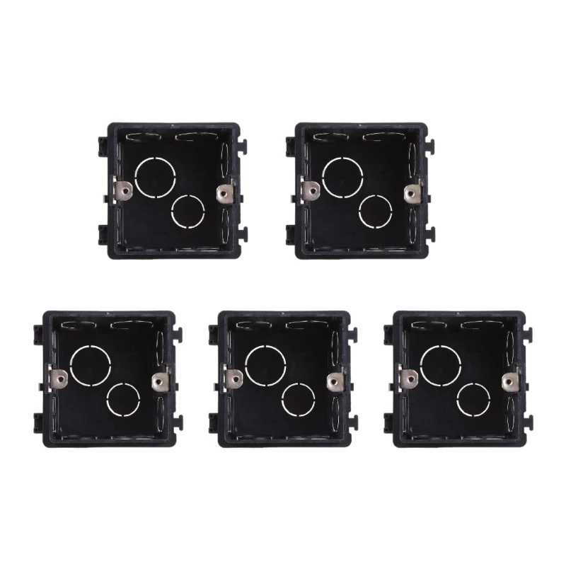 5pcs 86-Type PVC Junction Box Wall Mount Cassette For Switch Socket Base