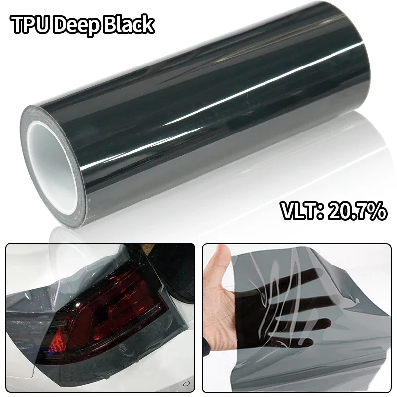 TPH 30x100/150/200cm Auto-Lichtfolie Automobil Schwarze Tönungsfolie für Scheinwerfer Rücklicht Nebelscheinwerfer Vinylfolie für Auto-Außenzubehör