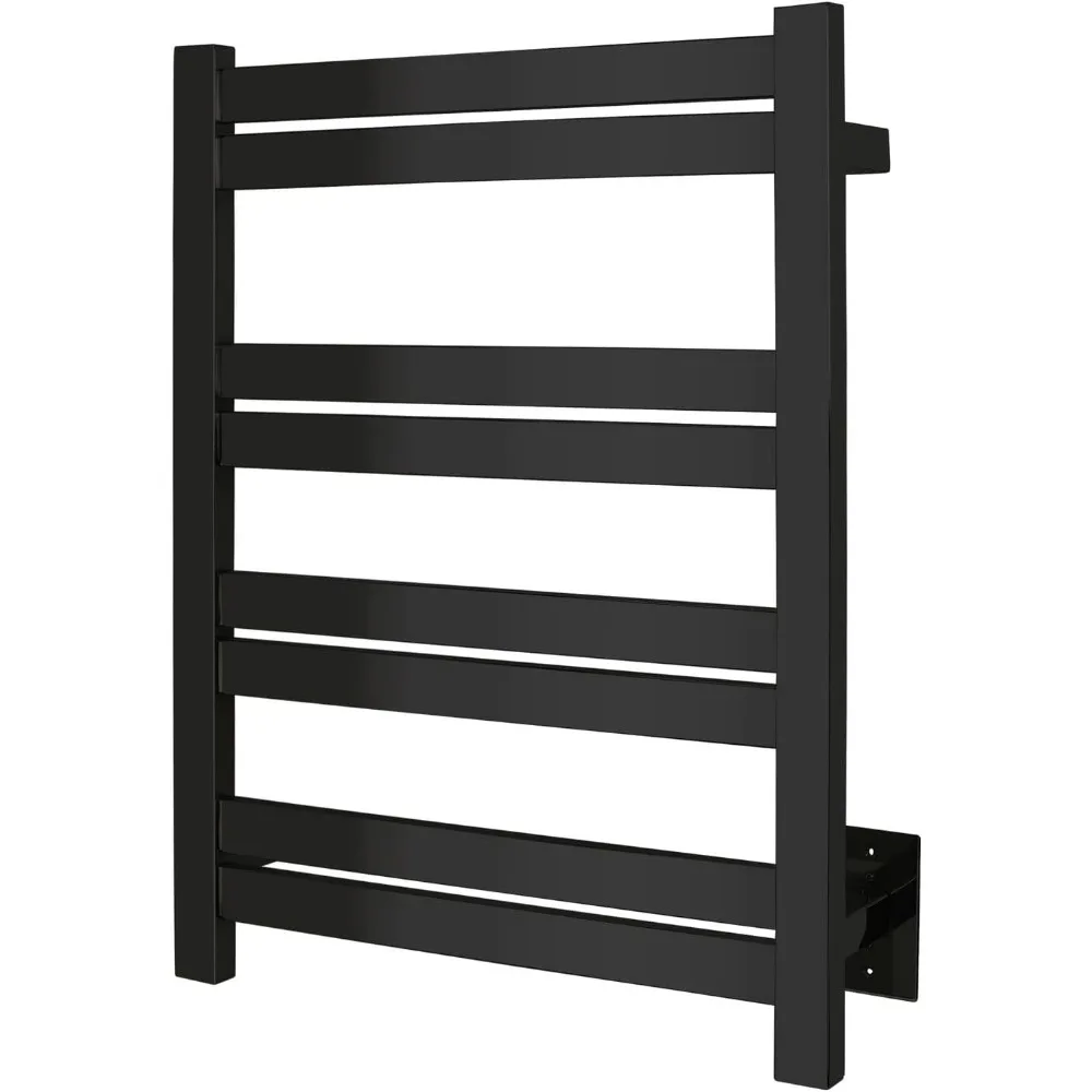 Radiant Electric Heated Towel Warmer Rack, 8-Bar, Dual Connection, Integrated On/Off Switch with Light, Stainless