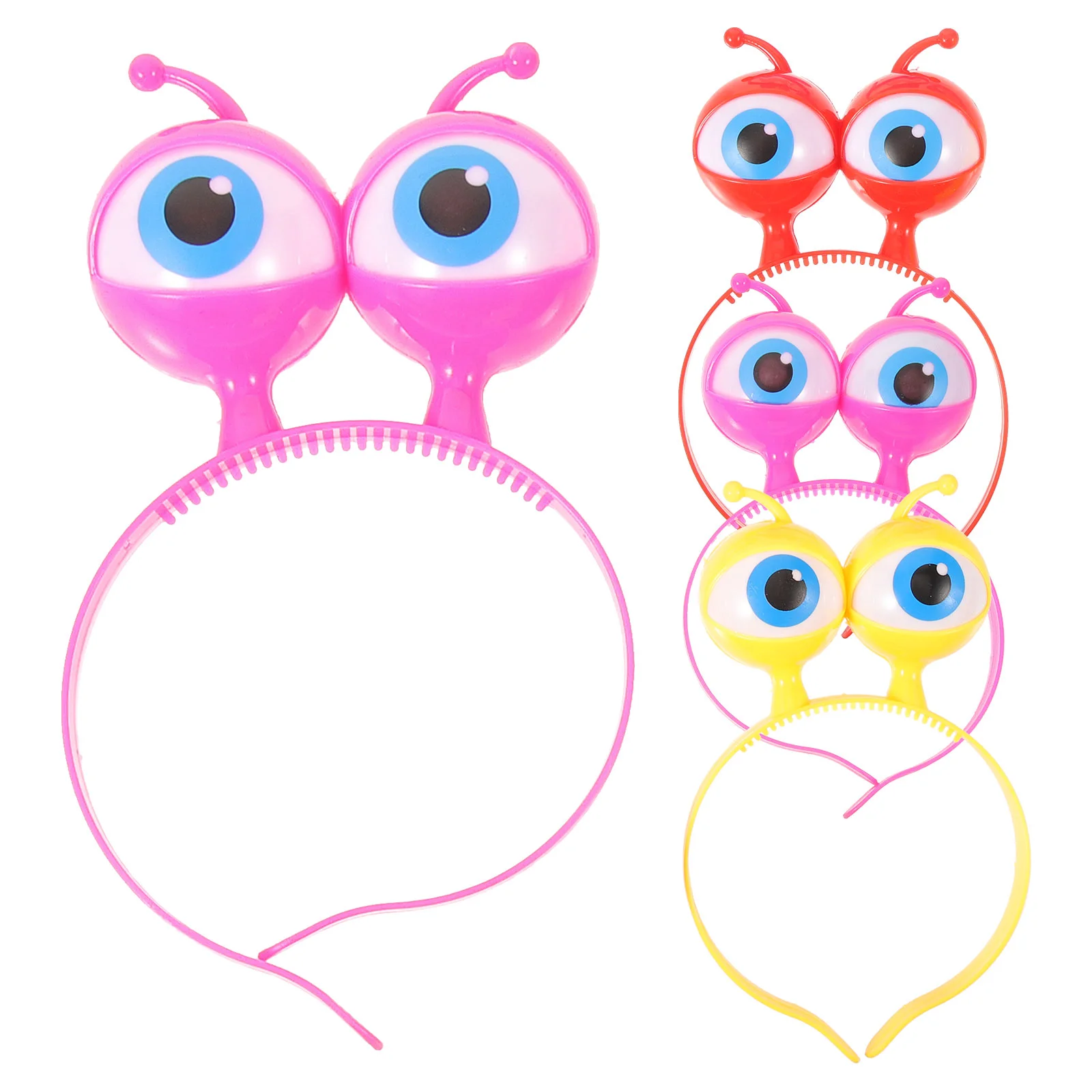 

4 Pcs Kids Fashion Hair Accessory Flashing Big Eyes Hair Hoop Plastic Kids Headband Party Decor Stage for Daughter