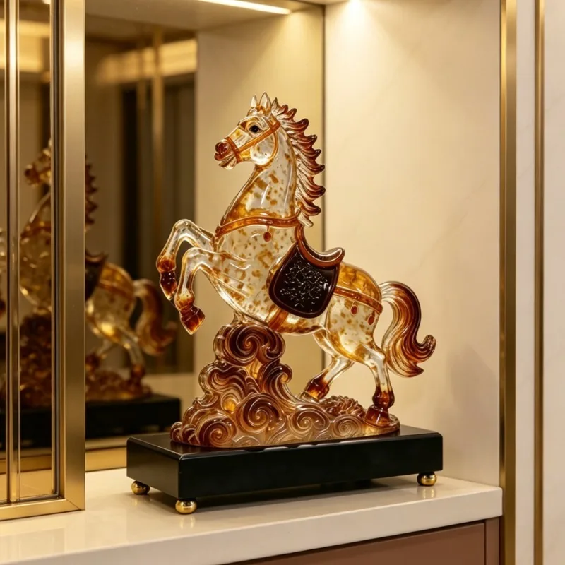 Abstract Art Horse Sculpture Ornament Living Room Entrance Wine Cabinet,Bookshelf,Office Desktop Statuette Decoration,Gift