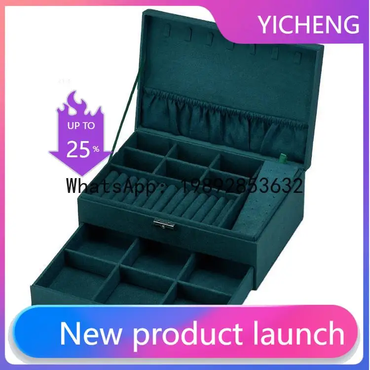 

Lyy multi-layer velvet jewelry box drawer organizer - ring, earring, and jewelry storage box - large capacity jewelry box