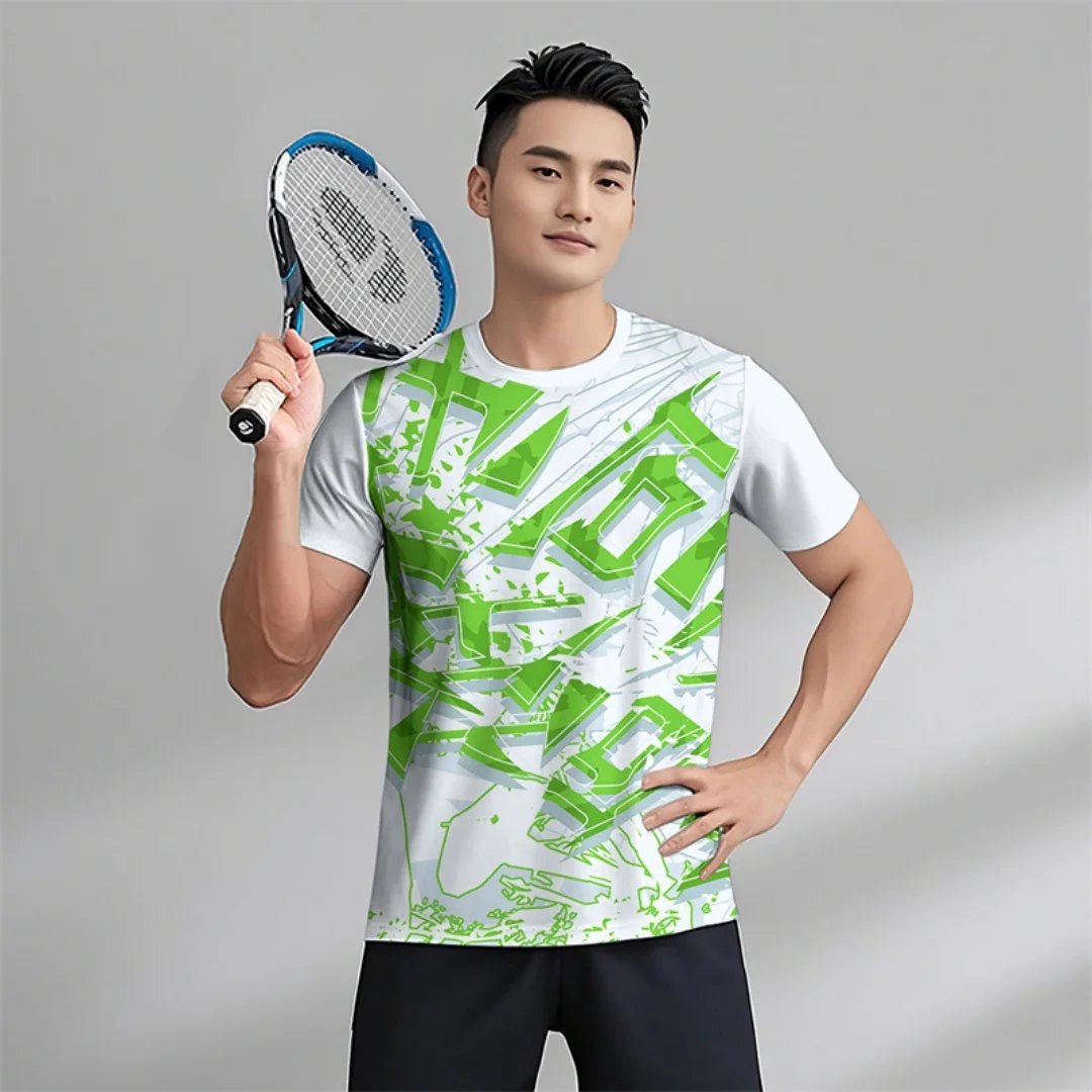 اللياقة البدنية في الهواء الطلق تي شيرت الريشة قمصان التنس الصيف الرياضة الترفيه الجافة بسرعة تي شيرت رجالي ملابس الأطفال المحملة Y2k امرأة #1