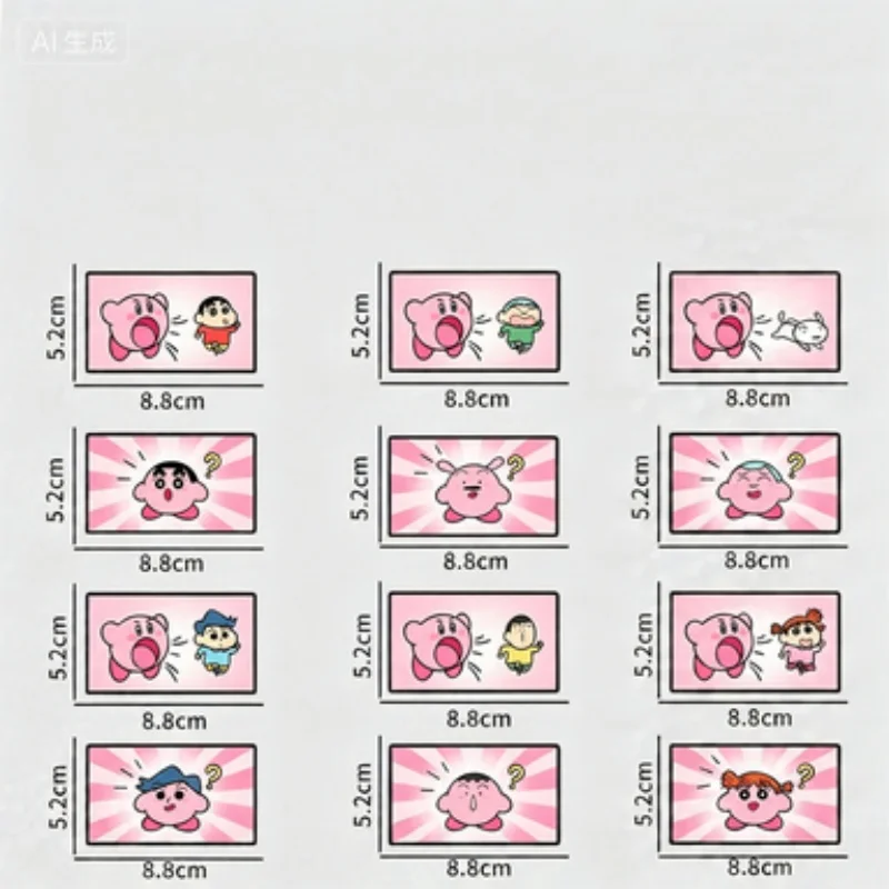 Crayon Shin-Chan Kirby Refrigerator Magnets Kawaii Anime Cartoon Square Fridge Magnets Kirby Nohara Shinnosuke Character Decor