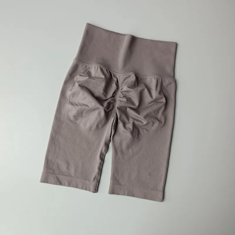 Damen Yoga-Shorts mit hoher Taille, Sport-Shorts, Hüft-Push-Up, weiche Fitness-Shorts, schnelltrocknende Laufshorts, Bauchkontrolle, Workout-Gym-Shorts – Detail 6