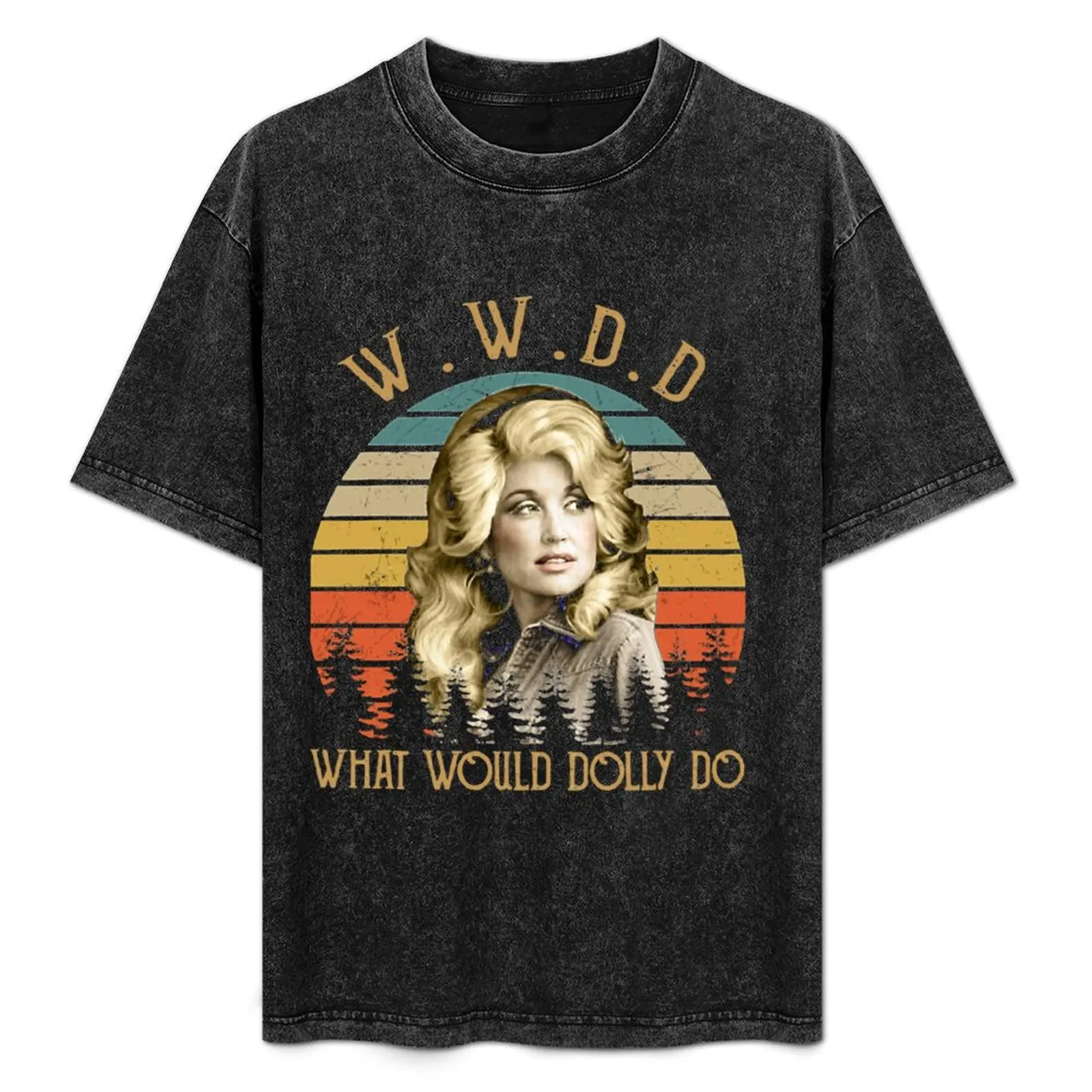 What Would Dolly Do Country Music Retro Style T-Shirt Classic Graphic Short Sleeve Top