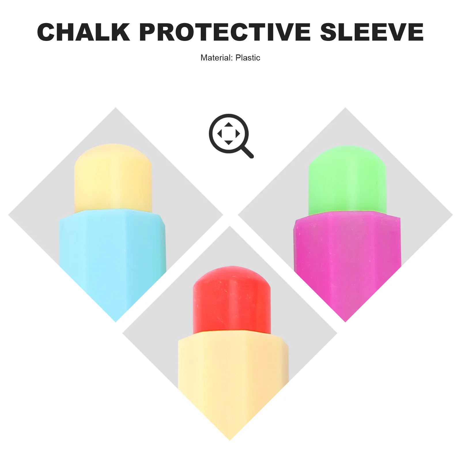 5Pcs Chalk Holder Random Color Plastic Chalk Clip 9.5x1.5cm Easy Use Writing Extender for School Office Classroom Blackboard
