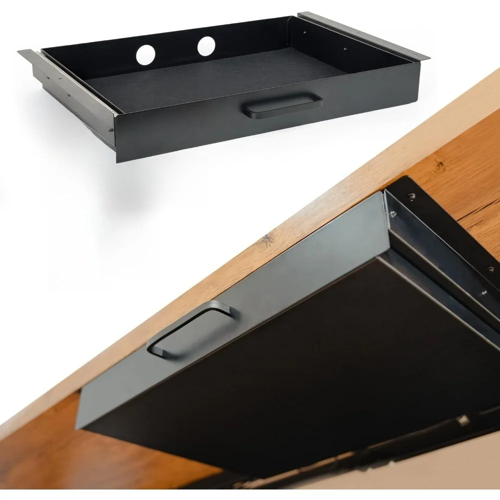 

Выдвижной ящик под стол из углеродистой стали с креплением под столешницу и системой кабель-менеджмента для офиса