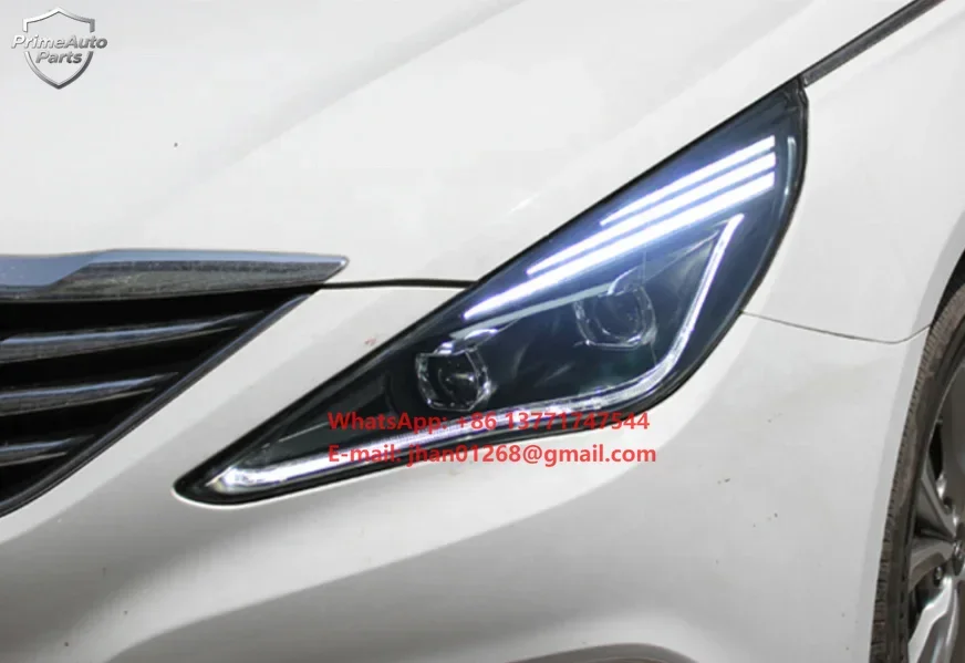 Modify Head Lamp for Sonata 2011-2014 Dynamic DRL Front Bumper LED Fog Lamp Indicator Body Kits Auto Accessories
