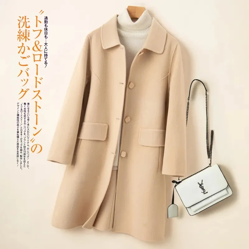 

Новая высококачественная укороченная шерстяная куртка для женщин, одностороннее двустороннее модное пальто в маленьком стиле, утолщенное зимнее пальто