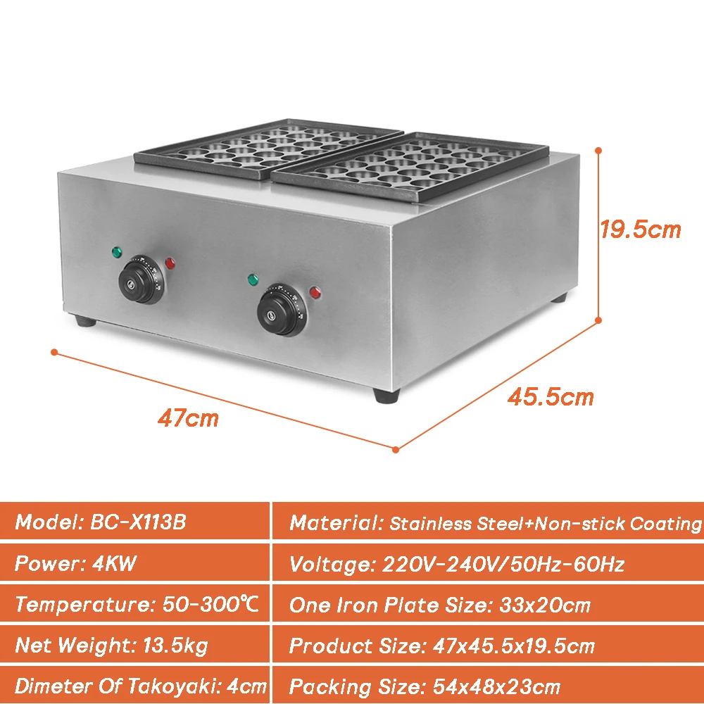 ITOP Takoyaki Maker 28 ubytków elektrycznie podgrzewana patelnia Takoyaki ośmiornica Meatall pieczenie Grill komercyjne urządzenie do gotowania 220V