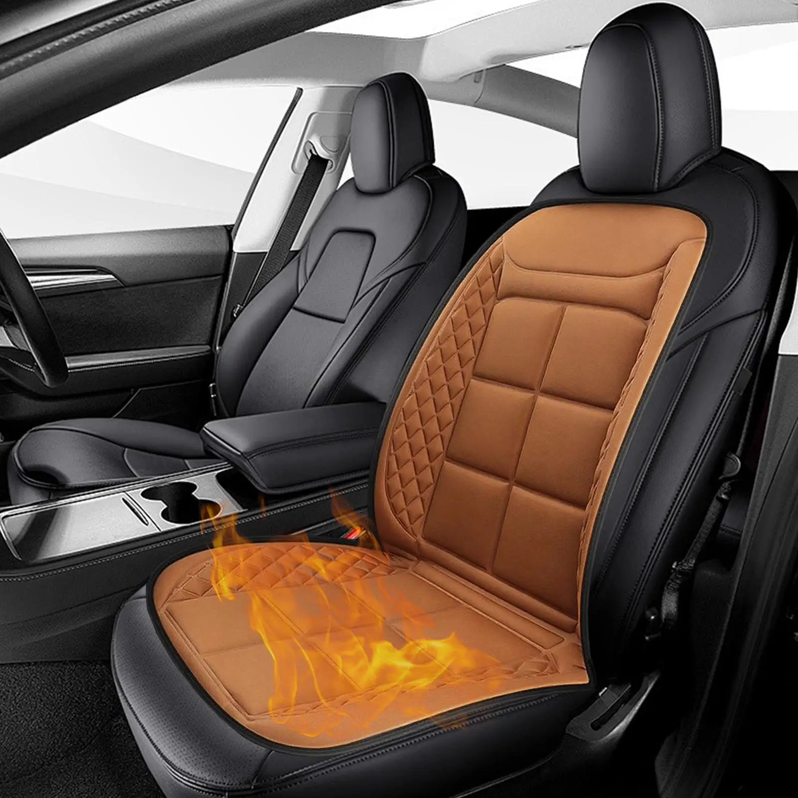 

Car Heated Seat Cushion With 12V/24V Smart Switches Cold Weather Automotive Chair Warming Device For SUV Sedan Truck Auto