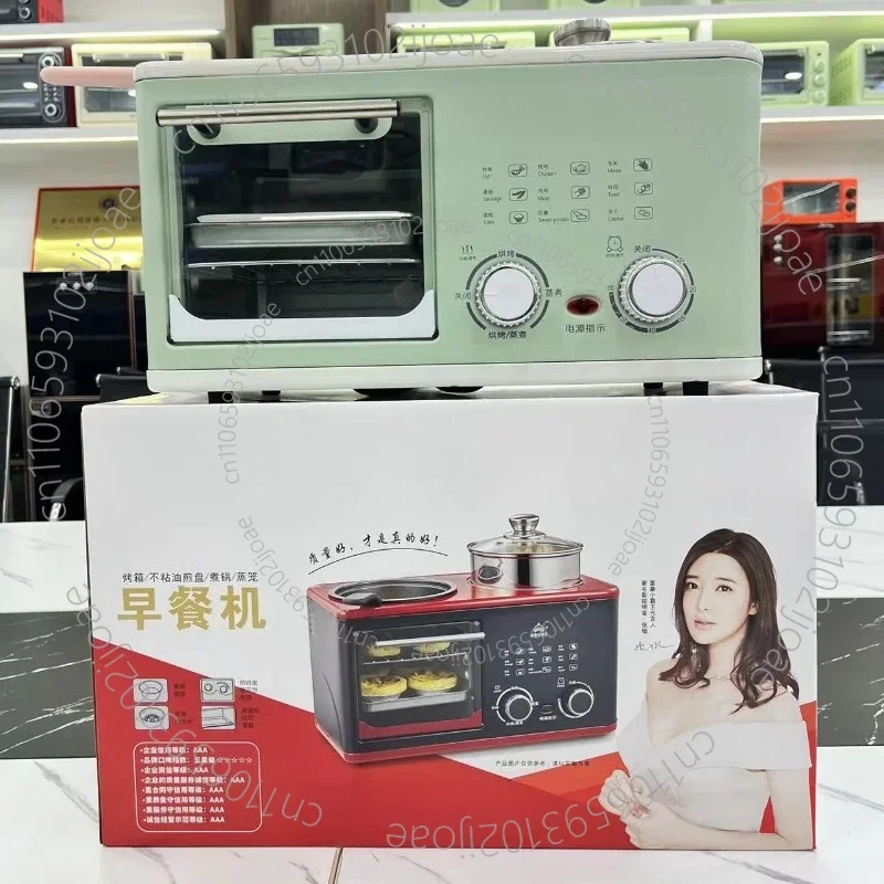 4-in-1 Breakfast Maker, Home Sandwich Maker Multifunctional Toaster Baking Machine Electric Oven