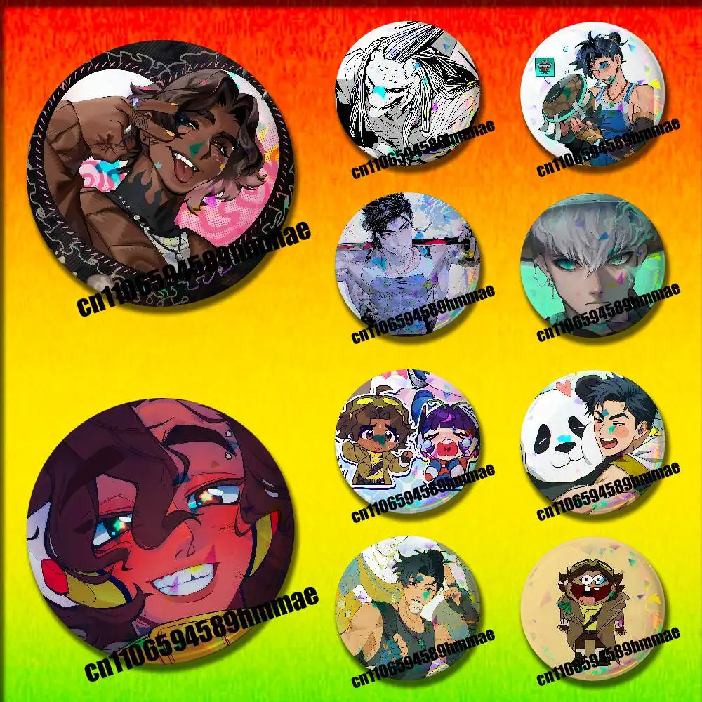 

For O-Overwatch Wuyang Mizuki Ramattra Venture Emblem Round Pins Insignia Badge Cover Ornament 75mm Cosplay Brooch Button