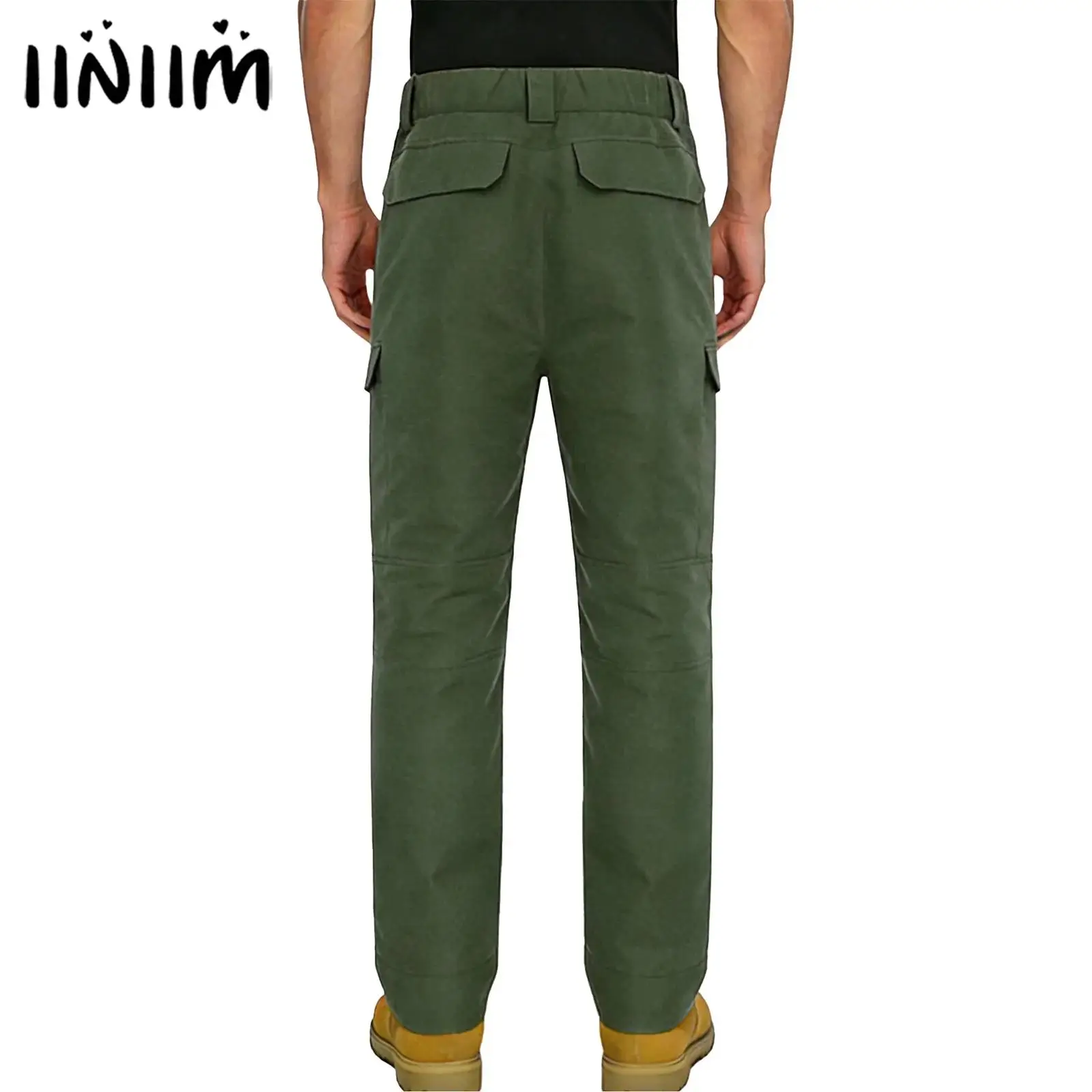 

Adults Men Work Pants Straight Loose Durable Tactical Multi-Pockets Color Block Pants Outdoor Hiking Working Construction Pants